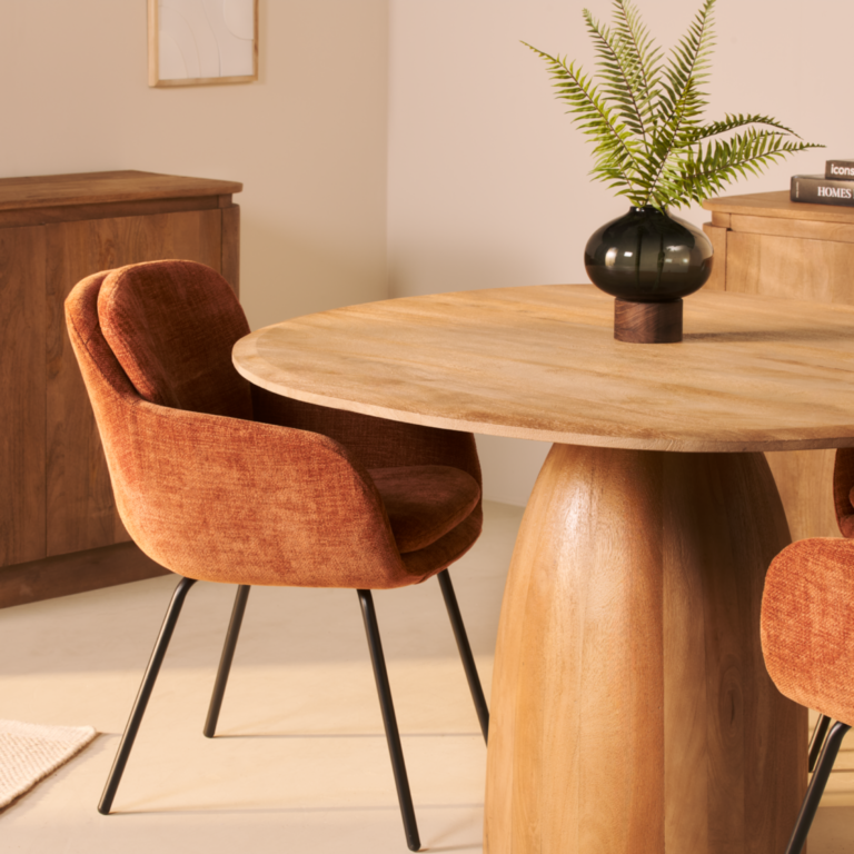 Multifurn Bora ronde eettafel Ø120 cm – mangohout naturel