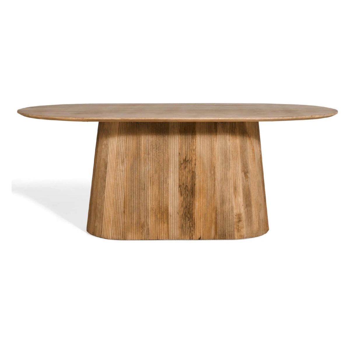 Ovale Eettafel Mokka Lichtbruin 230 cm – Houten Eettafel