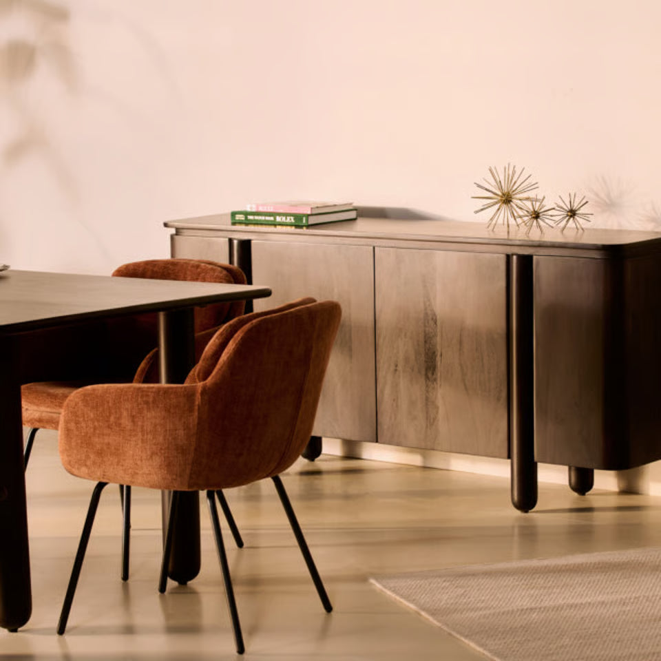 Dressoir Rondo 175 cm Donkerbruin - Mangohout Modern Design