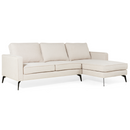 Hoekbank Jackson linnen beige hoekbank met zachte kussens en moderne uitstraling