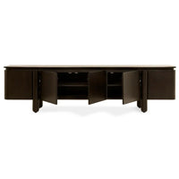 TV Meubel Rondo donkerbruin 210 cm modern tv-meubel met afgeronde hoeken en ruime opbergruimte