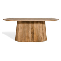 Ovale Eettafel Mokka Lichtbruin 230 cm – Houten Eettafel