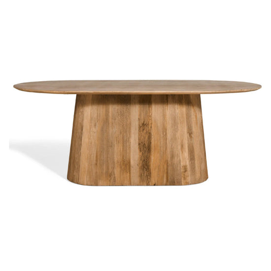Ovale Eettafel Mokka Lichtbruin 180 cm – Houten Eettafel