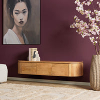 Zwevend TV Meubel Excellent 160 cm – Naturel Mangohout