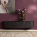 Zwevend TV-Meubel Zwart Mangohout 160 cm – Excellent