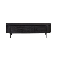 Zwevend TV-Meubel Zwart Mangohout 160 cm – Excellent