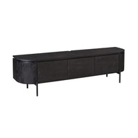 Zwevend TV-Meubel Zwart Mangohout 160 cm – Excellent