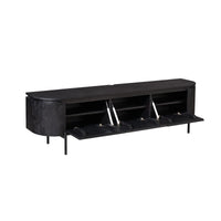 Zwevend TV-Meubel Zwart Mangohout 160 cm – Excellent