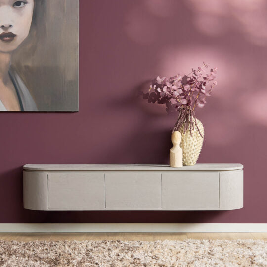 Zwevend TV Meubel Taupe 160 cm Mangohout