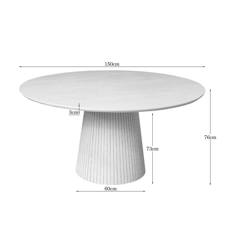 Ronde Eettafel Solana Zand – Mangohout Ø150 cm