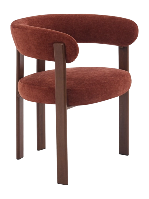 Eetkamerstoel Rose Bordeaux met Armleuning – Set van 2
