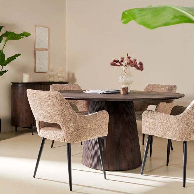 Multifurn Mokka ronde eettafel Ø120 cm – mangohout donkerbruin