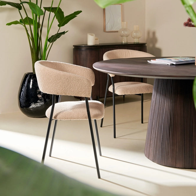 Multifurn Mokka ronde eettafel Ø120 cm – mangohout donkerbruin