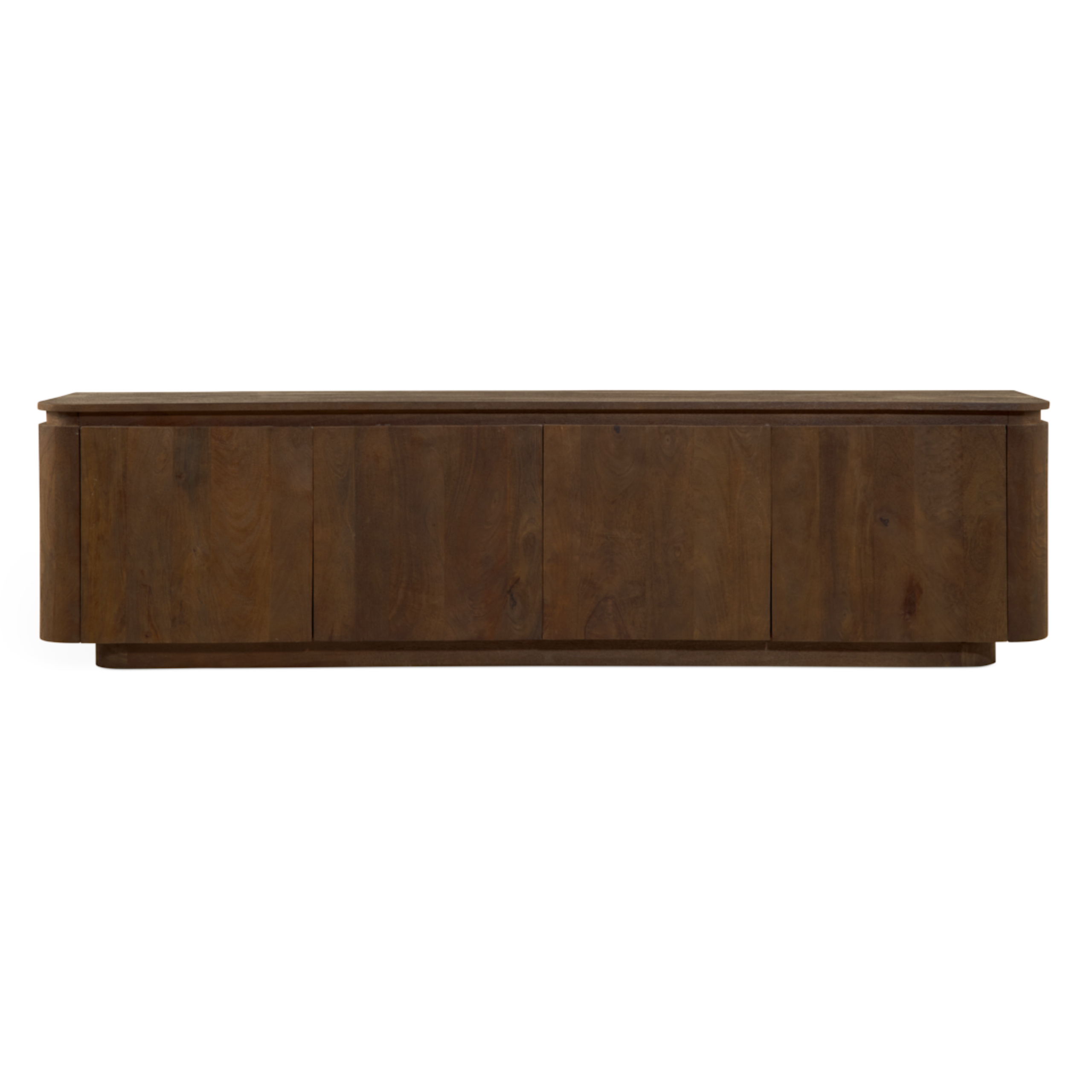 TV-Meubel Bora van 210 cm in bruin met moderne houtlook en ruime opbergruimte