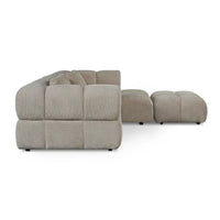 Hoekbank Sofia beige hoekbank met rechteropstelling en moderne zachte bekleding