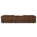 Hoekbank Sofia choco links van zachte chenille stof met comfortabele zitkussens en luxe uitstraling