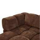 Hoekbank Sofia choco links van zachte chenille stof met luxe uitstraling en comfortabele zitkussens