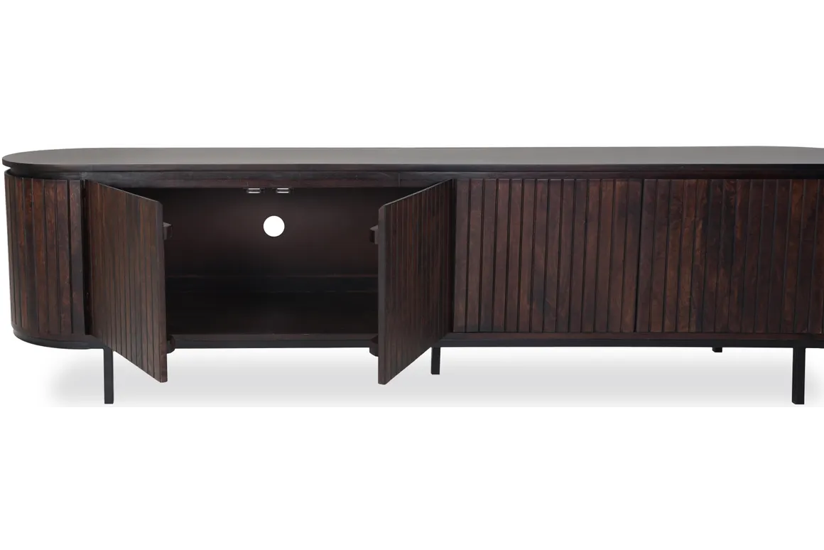 Multifurn Mokka TV-Meubel 210 cm Donkerbruin Hout